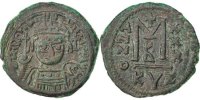 Follis Coin, Justinian I, Kyzikos, Copper, Sear:207 -