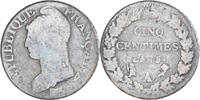 France 5 Centimes Coin, Dupré, Paris, Copper, Gadoury:126 -