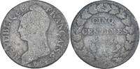 France 5 Centimes Coin, Dupré, Paris, Copper, Gadoury:126 -
