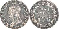 France 5 Centimes Coin, Dupré, Paris, Copper, Gadoury:126 -