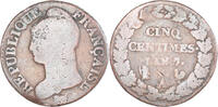 France 5 Centimes Coin, Dupré, Paris, Copper, Gadoury:126 -