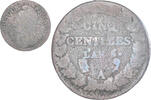 France 5 Centimes Coin, Dupré, Paris, Copper, Gadoury:126 -