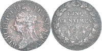 France 5 Centimes Coin, Dupré, Paris, Copper, Gadoury:126 -