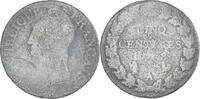 France 5 Centimes Coin, Dupré, Paris, Copper, Gadoury:126 -