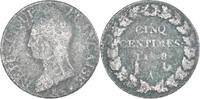 France 5 Centimes Coin, Dupré, Paris, Copper, Gadoury:126 -
