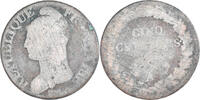 France 5 Centimes Coin, Dupré, Paris, Copper, Gadoury:126/126a -