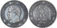 France 2 Centimes Coin, Napoleon III, Lyon, small lion -