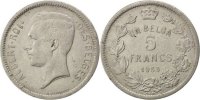 Belgium 5 Francs, 5 Frank Coin, Nickel, KM:97.1 -