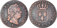 France Sol Coin, Louis XV, Sol à la vieille tête, Troyes -