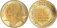 France 20 Centimes Coin, Marianne, Paris, série FDC -
