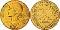 France 20 Centimes Coin, Marianne, Paris, série FDC -