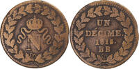 France Decime Coin, Napoleon I, Strasbourg, Bronze, KM:700 -