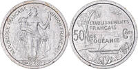 FRENCH OCEANIA 50 Centimes Coin, Paris, Aluminum, KM:1 -