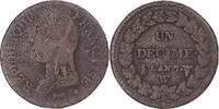 France Decime Coin, Dupré, Lille, Bronze, KM:644.11 -