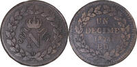 France Decime Coin, Napoleon I, Strasbourg, Bronze, KM:700 -