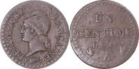 France Centime Coin, Dupré, Paris, Bronze, KM:646 -