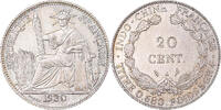 FRENCH INDO-CHINA 20 Cents Coin, Paris, Silver, KM:17.1 -