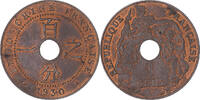 FRENCH INDO-CHINA Cent Coin, Paris, Bronze, KM:12.1 -