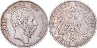 German States 5 Mark Coin, SAXONY-ALBERTINE, Albert, Muldenhütten -