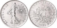 France 5 Francs Coin, Semeuse, Paris, BU, Nickel Clad -