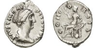 Denarius Coin, Faustina II, Roma, Silver, RIC:502a -