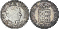 Monaco 10 Francs Coin, Rainier III, Monnaie de Paris, Silver -