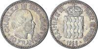 Monaco 10 Francs Coin, Rainier III, Monnaie de Paris, Silver -