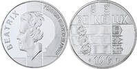 Netherlands 10 Gulden Coin, Beatrix, Utrecht, BE, Silver -