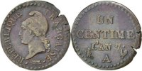 France Centime Coin, Dupré, Paris, Bronze, KM:646 -