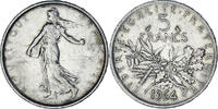 France 5 Francs Coin, Semeuse, Paris, Silver, KM:926 -
