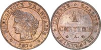 France Centime Coin, Cérès, Paris, Bronze, KM:826.1 -
