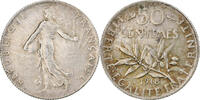 France 50 Centimes Semeuse, Paris, Silver, KM:854 -