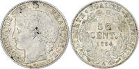 France 50 Centimes Cérès, Paris, Silver, KM:834.1 -