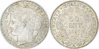 France 50 Centimes Cérès, Paris, Silver, KM:834.1 -