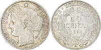 France 50 Centimes Cérès, Paris, Silver, KM:834.1 -