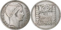 France 20 Francs Turin, Monnaie de Paris, Rameaux longs, Silver -