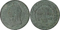 France Decime Dupré, Strasbourg, Copper, Gadoury:187, KM:644 -
