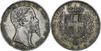 Italy 5 Lire Vittorio Emanuele II, Torino, Silver, KM:144.1 -