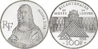 France 100 Francs Mona Lisa, Monnaie de Paris, BE, Silver -