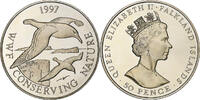 Falkland Islands 50 Pence Elizabeth II, WWF, Albatros, Proof, Silver -
