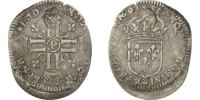 France 15 Deniers Coin, Louis XIV, Sol de 15 deniers contremarqué d'une fleur de lis, 15 -