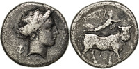 Didrachm Coin, Campania, Neapolis, Naples, Silver -