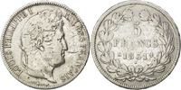 France 5 Francs Coin, Louis-Philippe, Paris, Silver -