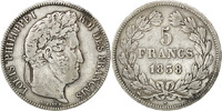 France 5 Francs Coin, Louis-Philippe, Rouen, Silver -