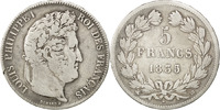 France 5 Francs Coin, Louis-Philippe, Strasbourg, Silver -