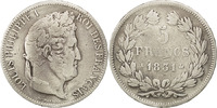 France 5 Francs Coin, Louis-Philippe, Bordeaux, Silver -