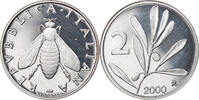 Italy 2 Lire Coin, Rome, Proof, Aluminum, KM:94 -