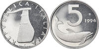 Italy 5 Lire Coin, Rome, Proof, Aluminum, KM:92 -