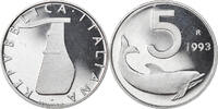 Italy 5 Lire Coin, Rome, Proof, Aluminum, KM:92 -