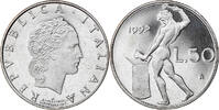Italy 50 Lire Coin, Rome, Proof, Stainless Steel, KM:95.2 -
